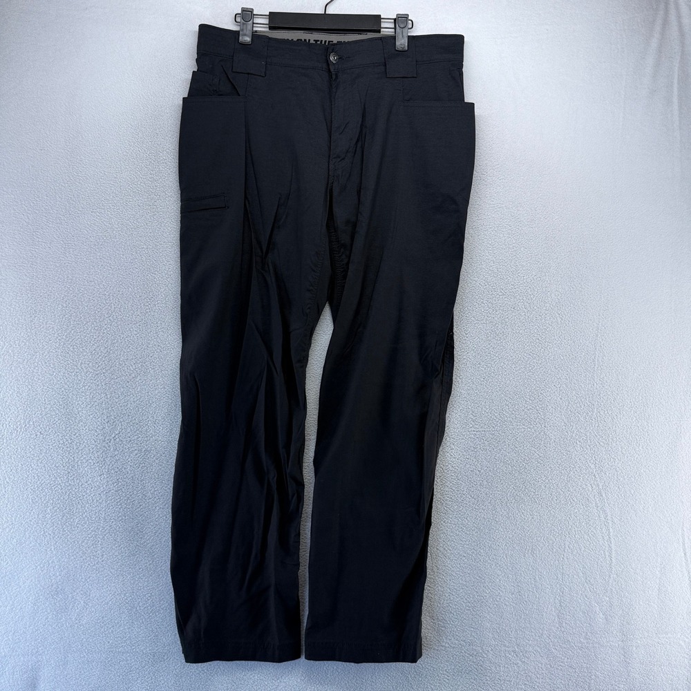 Duluth Trading Co Cargo Pants Mens 34x30 Black Dry On The Fly Flex Nylon Relaxed